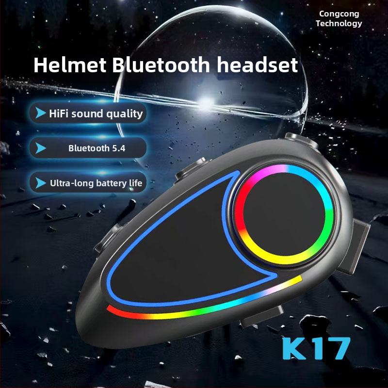Motorková prilba Bluetooth slúchadlo s interkomom a zdieľaním hudby, vodotesná, Bluetooth 6.0, dosah 10 m, výdrž batérie ~20 h