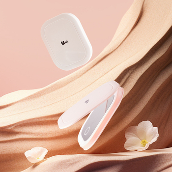 Kozmetičko ogledalo s dvostrukim povećanjem, trobojnom rasvjetom i sklopivim putnim ogledalom (plastični okvir; aluminijsko ogledalo)