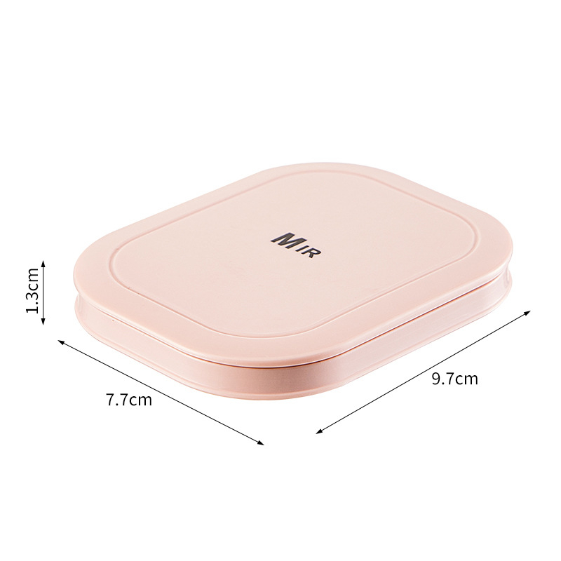 Kozmetičko ogledalo s dvostrukim povećanjem, trobojnom rasvjetom i sklopivim putnim ogledalom (plastični okvir; aluminijsko ogledalo)