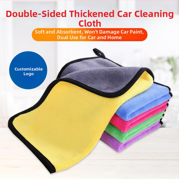 Krpica za čišćenje automobila - dvostrani, debeli, brzo suši, tisak logotipa, 300 g koralni flis