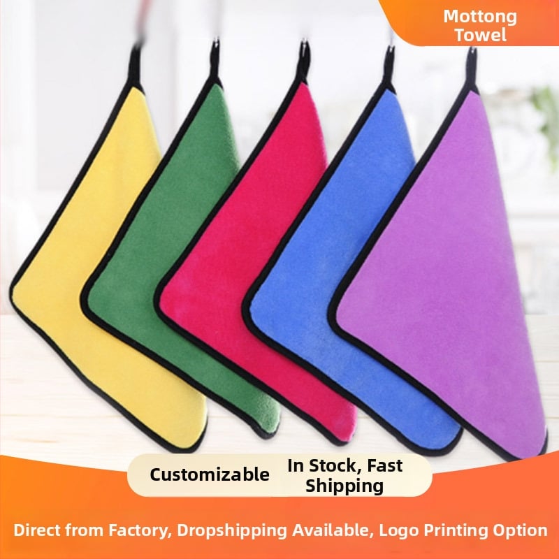 Krpica za čišćenje automobila - dvostrani, debeli, brzo suši, tisak logotipa, 300 g koralni flis