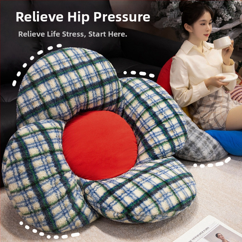 Corduroy anyagú virágmintás ülőpárna, PP pamut töltet, tatami-stílus, nappaliba, hálószobába, dolgozószobába és erkélyre.