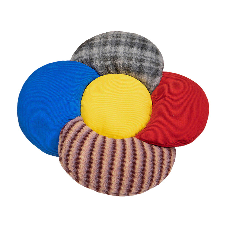 Corduroy anyagú virágmintás ülőpárna, PP pamut töltet, tatami-stílus, nappaliba, hálószobába, dolgozószobába és erkélyre.