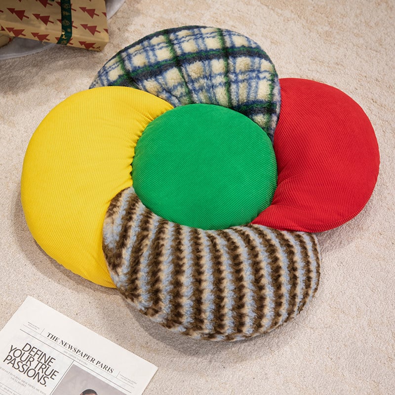 Corduroy anyagú virágmintás ülőpárna, PP pamut töltet, tatami-stílus, nappaliba, hálószobába, dolgozószobába és erkélyre.