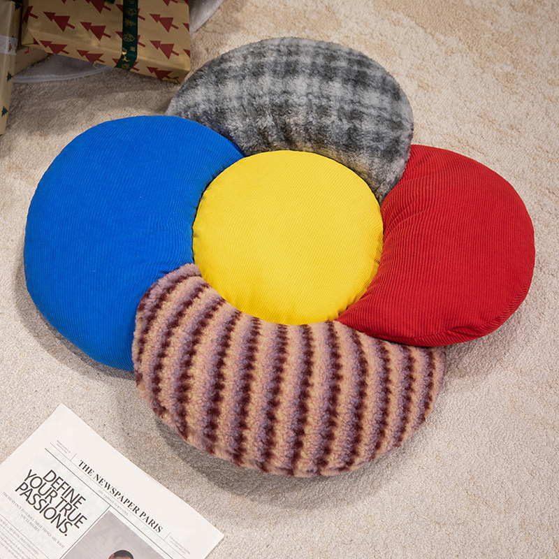 Corduroy anyagú virágmintás ülőpárna, PP pamut töltet, tatami-stílus, nappaliba, hálószobába, dolgozószobába és erkélyre.