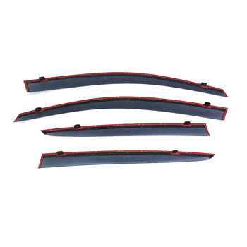 Rain Eyebrow za prozor za Skoda 2009-2013 Superb/Haorui – debelo injekcijski oblikovan štitnik, materijal: akrilna traka/PC s nehrđajućom čeličnom sjajnom trakom, ugradnja kuka-ljepljivo, paket 4 komada