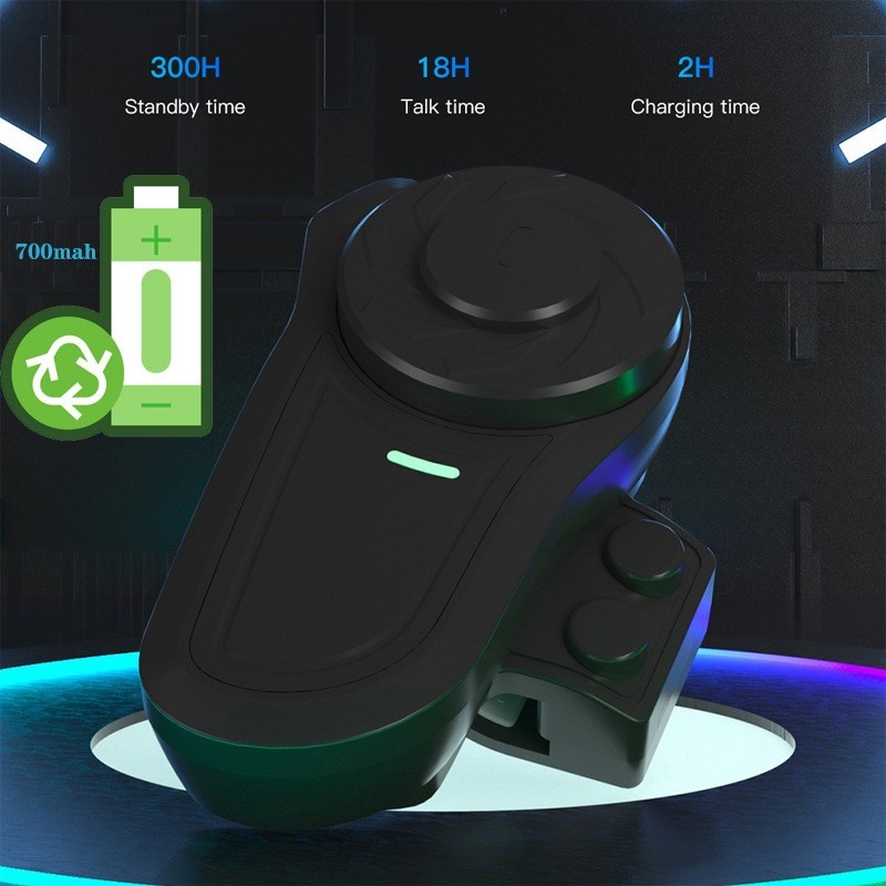 Интерком за каска Bluetooth 5.1, Qualcomm чипсет, до 20 м обхват, стерео двуканален, поддръжка на музика, живот на батерията над 26 часа