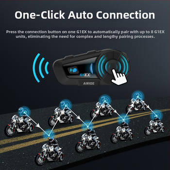 G1EX Шлем Bluetooth слушалка с вграден интерком, мултипотребителски разговор, монофонален звук, 2025