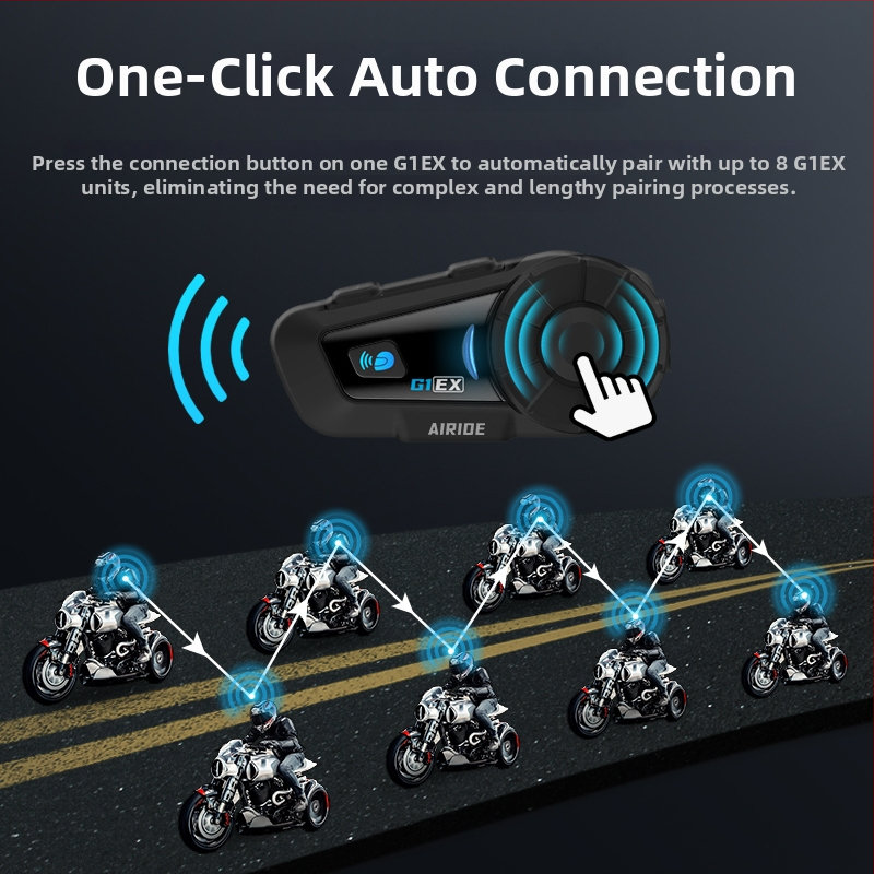 G1EX Шлем Bluetooth слушалка с вграден интерком, мултипотребителски разговор, монофонален звук, 2025