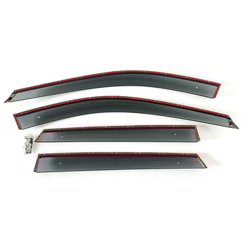 Mazda CX-5 esővédő 2017-2023, injekciós öntési technológiával készült vastagított esővédőív, 4 darabos készlet, Anyagok: akril/PC/rozsdamentes acél