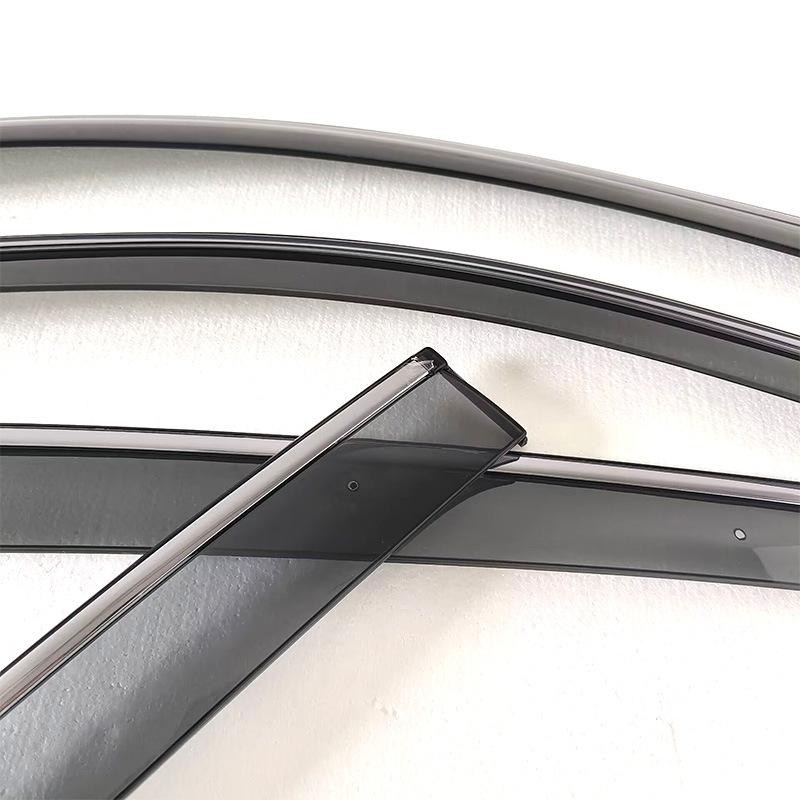 Mazda CX-5 esővédő 2017-2023, injekciós öntési technológiával készült vastagított esővédőív, 4 darabos készlet, Anyagok: akril/PC/rozsdamentes acél