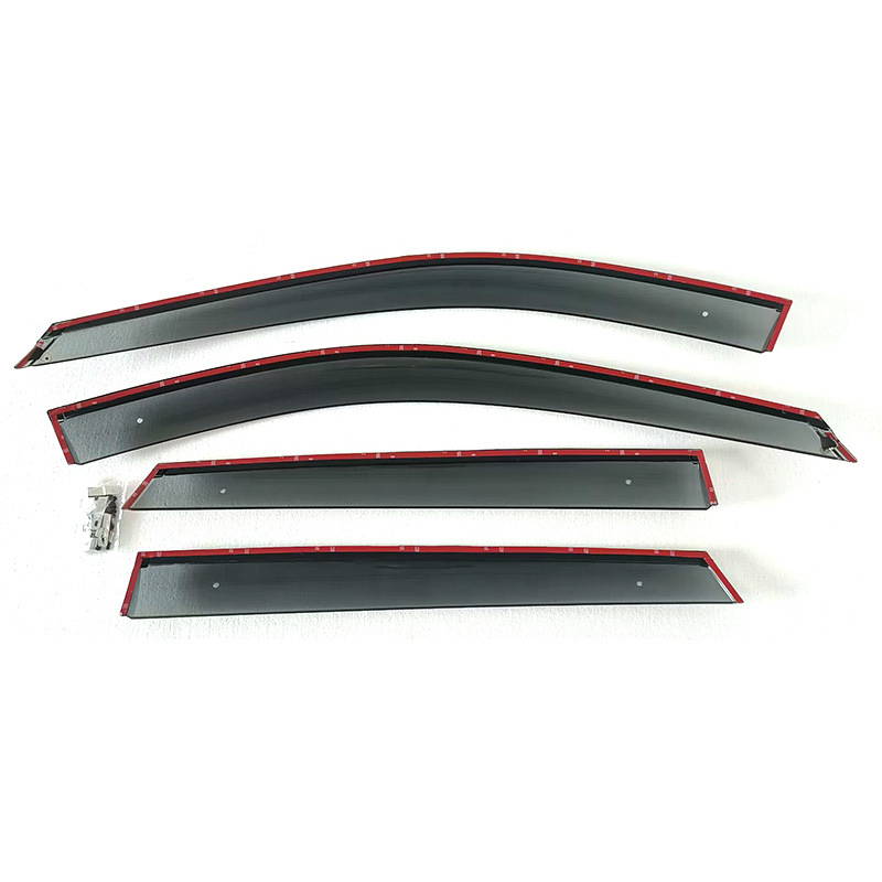 Mazda CX-5 esővédő 2017-2023, injekciós öntési technológiával készült vastagított esővédőív, 4 darabos készlet, Anyagok: akril/PC/rozsdamentes acél