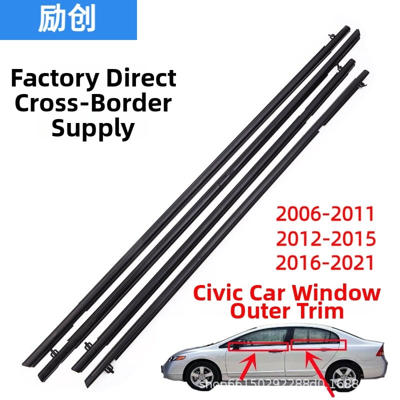 Στεγανοποιητικό παραθύρου αυτοκινήτου για Honda Civic 2006-2021, σετ 4 τεμαχίων, κωδικός 72410-SNA-A01