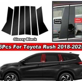 Dekorativna naljepnica za srednji stup Toyota Rush 2018-2025, PC plast, bez prilagodbe