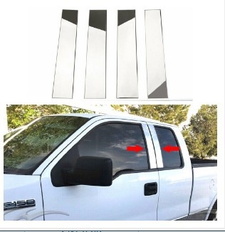 Srebrni elektroplatinirani okvir za prozor za Ford F-150 (2004–2014), naljepnice za središnji stup