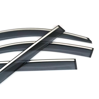 YST Touareg Kišni Deflektor za Prozor, 2002-2010, materijal: akril/PC s nehrđajućom trakom, montaža: ljepilo s prednjom kopčom, 4 kom./set