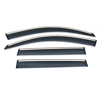 YST Touareg Kišni Deflektor za Prozor, 2002-2010, materijal: akril/PC s nehrđajućom trakom, montaža: ljepilo s prednjom kopčom, 4 kom./set