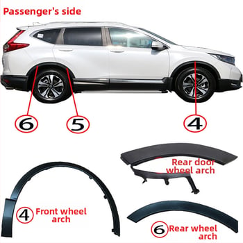 JJQ Proti kolíznym pásom pre ochranný lem kolesa pre Honda CR-V (predný a zadný) – dielové čísla 74115-TME-T01, 74165-TME-T01; kompatibilné s 75390-TLA-A01, 75395-TLA-A01, 74413-TLA-A02