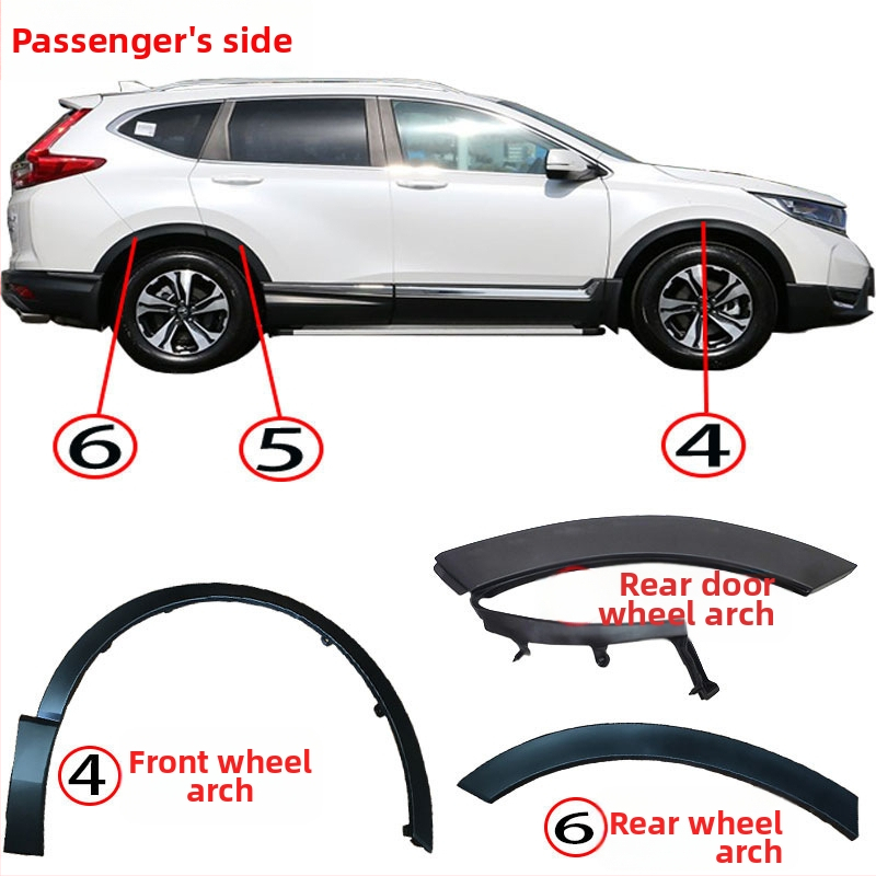 JJQ Proti kolíznym pásom pre ochranný lem kolesa pre Honda CR-V (predný a zadný) – dielové čísla 74115-TME-T01, 74165-TME-T01; kompatibilné s 75390-TLA-A01, 75395-TLA-A01, 74413-TLA-A02