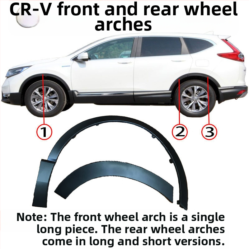 JJQ Proti kolíznym pásom pre ochranný lem kolesa pre Honda CR-V (predný a zadný) – dielové čísla 74115-TME-T01, 74165-TME-T01; kompatibilné s 75390-TLA-A01, 75395-TLA-A01, 74413-TLA-A02