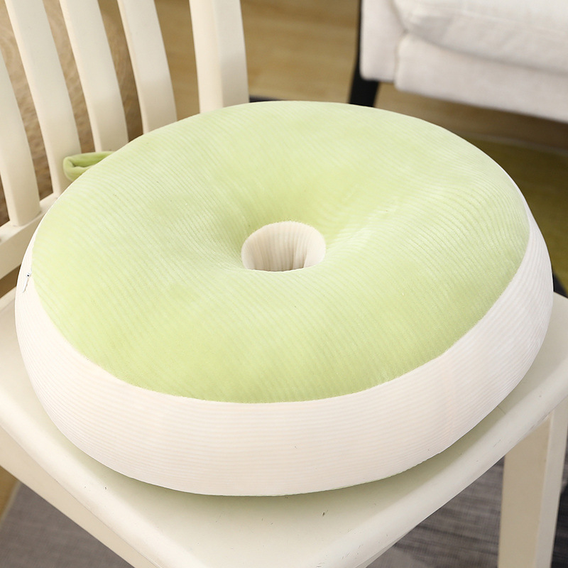 Jastuk za stolici u donut obliku sa srednjom rupom, prugasti uzorak, pliš materijal, PP pamuk punjenje