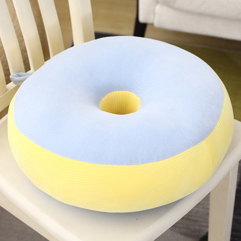 Jastuk za stolici u donut obliku sa srednjom rupom, prugasti uzorak, pliš materijal, PP pamuk punjenje