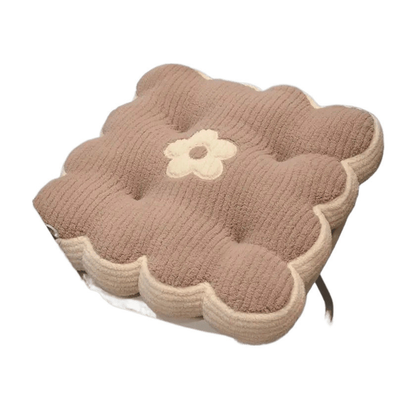 Jastučić za sjedenje, oblik keksa, napuhan, prugasti ili jednodobni uzorak, moderni minimalistički stil