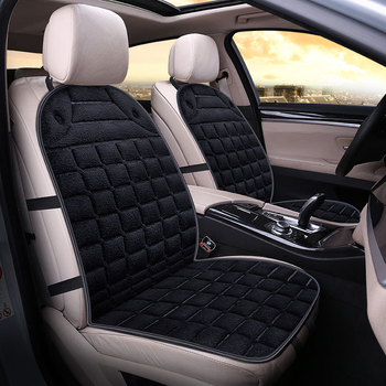 Autóülés párna – plüss felület, csúszásmentes, háttámla nélküli, téli háromdarabos készlet az első üléshez