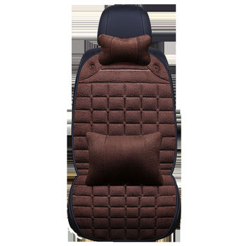 Autóülés párna – plüss felület, csúszásmentes, háttámla nélküli, téli háromdarabos készlet az első üléshez