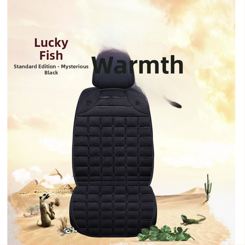 Autóülés párna – plüss felület, csúszásmentes, háttámla nélküli, téli háromdarabos készlet az első üléshez