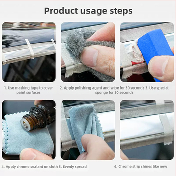 Σετ επανόρθωσης χρωμιωμένων λωρίδων παραθύρων αυτοκινήτου – Quick cat, abrasive + sealant, διάρκεια ζωής 3 χρόνια, κωδικός προϊόντος Chrome refurbishing agent kit, καθαριστικό αφρού αυτοκινήτου