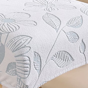 Étkezőszék huzat - két színű jacquard elasztikus, virágminta, poliészter