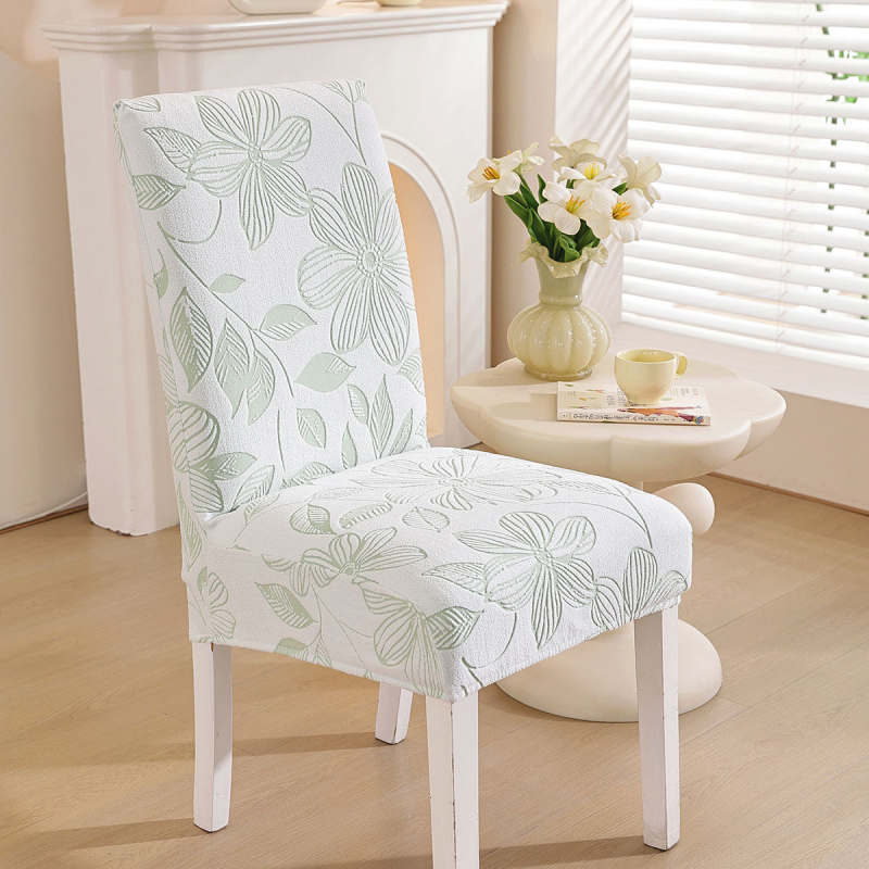 Étkezőszék huzat - két színű jacquard elasztikus, virágminta, poliészter