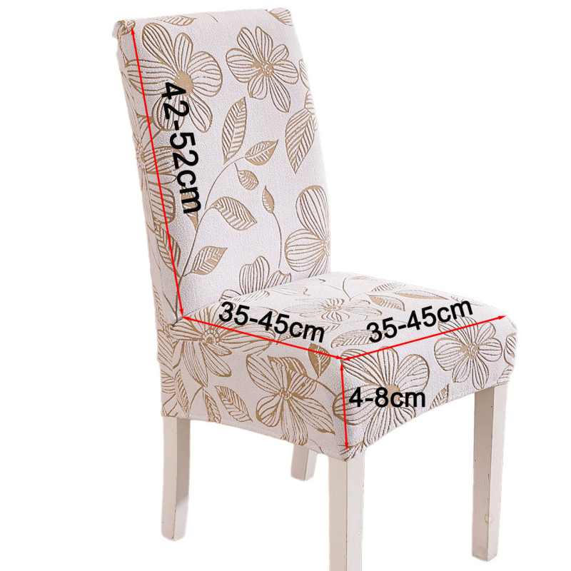 Étkezőszék huzat - két színű jacquard elasztikus, virágminta, poliészter