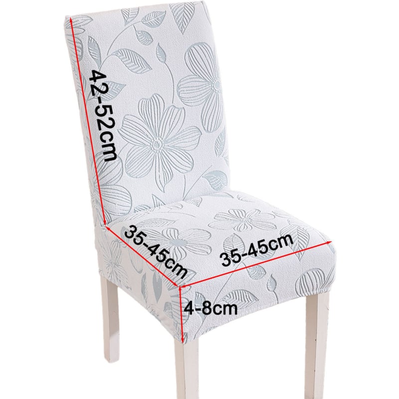 Étkezőszék huzat - két színű jacquard elasztikus, virágminta, poliészter