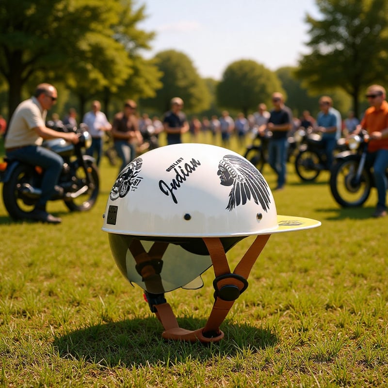 Jrte Retro DOT motociklistička kaciga, Unisex, Personalizirana kaciga za vožnju s ukrasom za slušalice