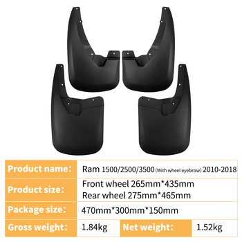 Mekana plastična zaštita blatnika za Dodge Ram 1500/2500/3500 (2010-2018) - Poseban blatnik