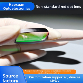 Haoxuan špeciálne tvarovaná červená bodová šošovka, achromatická červená bodová šošovka, dvojitý anti-reflexný povlak červeno-zelený, korekcia astigmatizmu; vhodné pre letectvo, medicínu, vojenské a optické aplikácie.