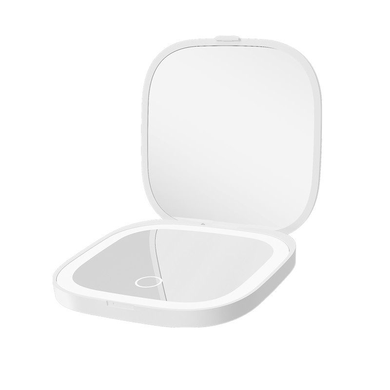 LED make-up ogledalo, sklopno, prijenosno, ABS okvir, aluminijsko ogledalo, ispis logotipa