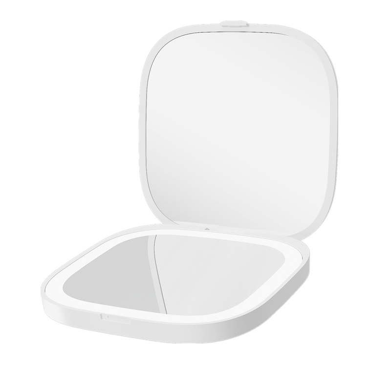 LED make-up ogledalo, sklopno, prijenosno, ABS okvir, aluminijsko ogledalo, ispis logotipa