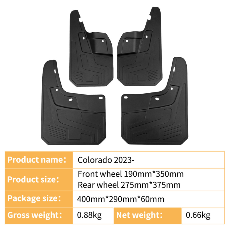 Blatnik za Chevrolet Colorado - Posebni blatnici, za modele 2023–2025, mek PP plast