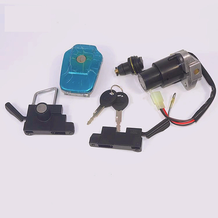 ZhiBN Motorkerékpár-zár készlet - indítókapcsoló + tankfedélzár, univerzális stílus, alumínium