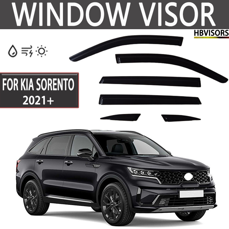 PC Kišni vizir za Kia Sorento 2021+ Black Warrior izdanje (Prilagodljivo) • Materijal: PC • Porijeklo: Wenzhou • Kompatibilno: 2021+ Kia Sorento Black Warrior
