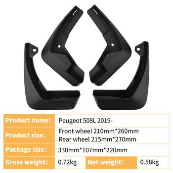 Peugeot 508L Tire Fender 2019–2025, plastični fender za automobilsku modifikaciju s prilagođavanjem