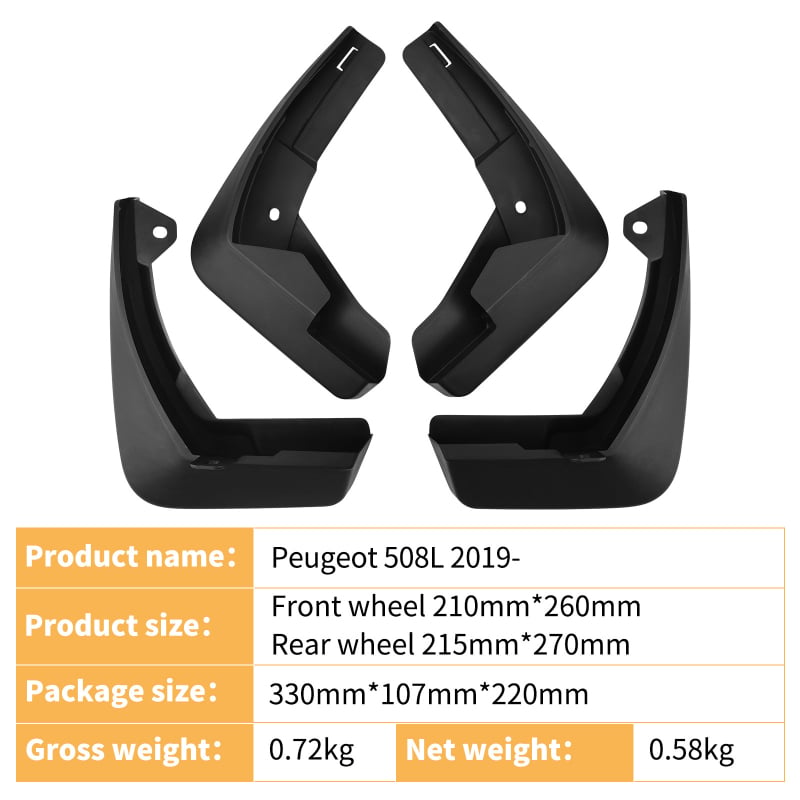 Peugeot 508L Tire Fender 2019–2025, plastični fender za automobilsku modifikaciju s prilagođavanjem