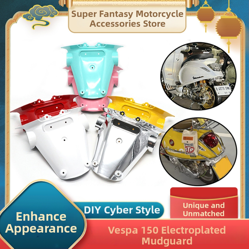 Zadný blatník Vespa Spring Sprint 150 – originálny, elektroplátovaný povrch, PVC materiál, model E80