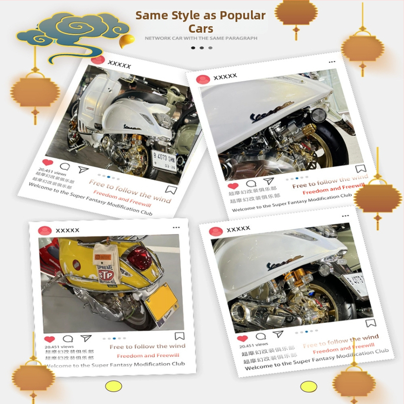 Zadný blatník Vespa Spring Sprint 150 – originálny, elektroplátovaný povrch, PVC materiál, model E80
