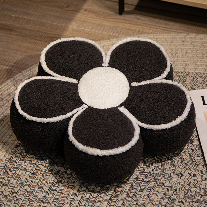 Japanski stil cvjetni jastuk za pod s teddy velvet materijalom, s PP pamuk punjenjem, za spavaću sobu, ured i vanjske prostore