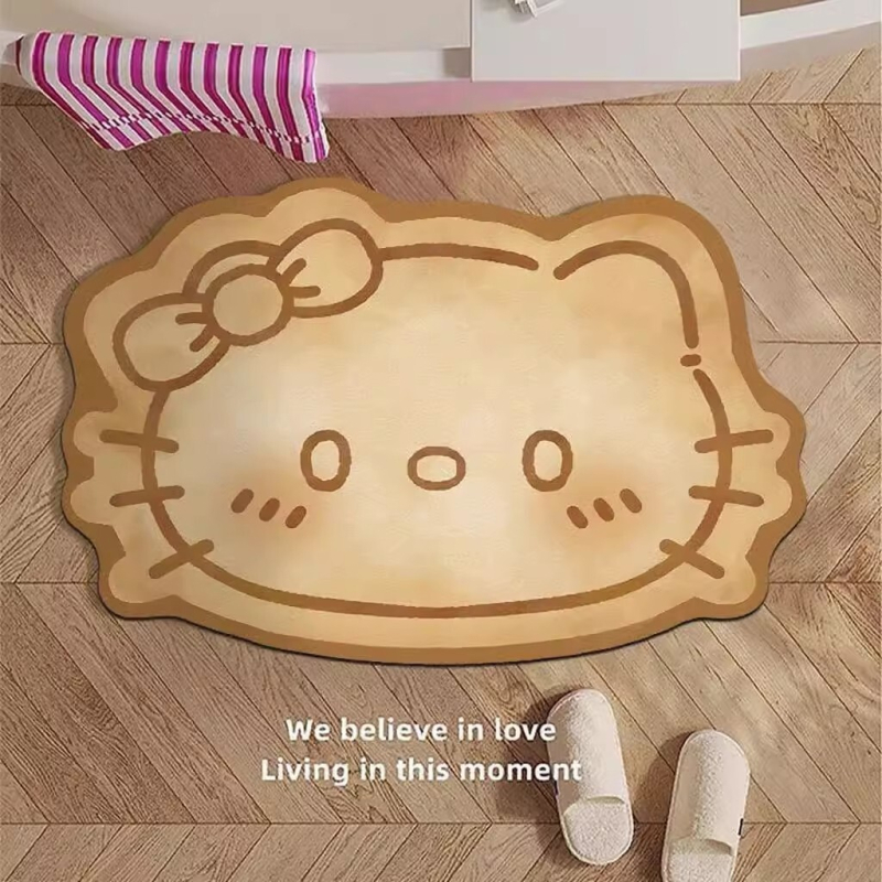 Kaidi Cat upijajući protuklizni kupaonski prostirač s nježnim crtić dizajnom mačke