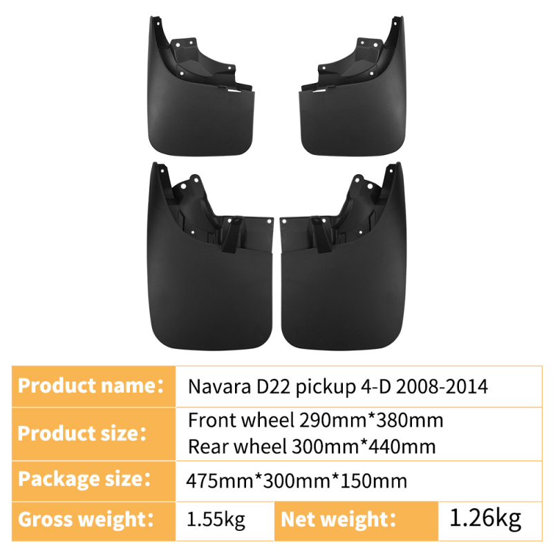 Nissan Navara D22 P300 4-D blatnik, PP mek plastika, za 2008-2014